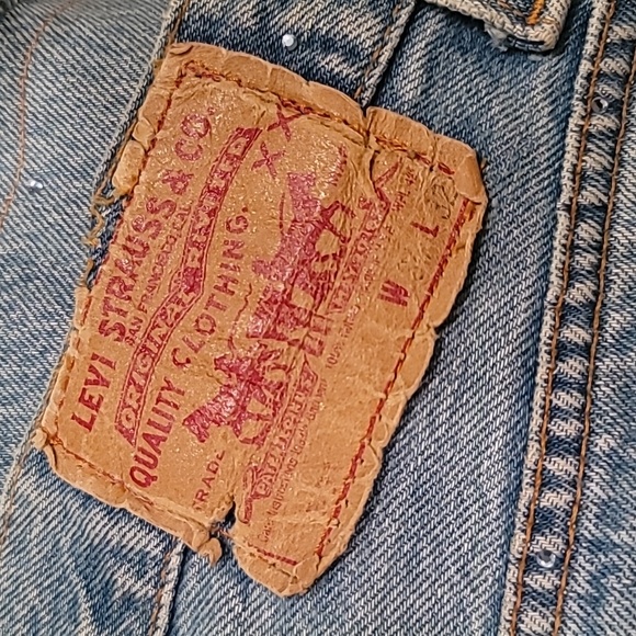 LEVI CASUAL BOHEMIAN VINTAGE SOUTHWESTERN 90's MIDI BLUE JEAN DENIM MINI SKIRT - Picture 5 of 16